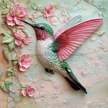 Hummingbird Sign, DCO-13184, Sign For Wreath, 10x10